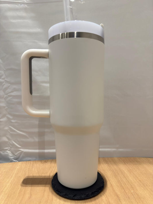 Personalized 1200ml Thermal Tumbler with Handle & Straw – Stanley-Style Hot & Cold Cup