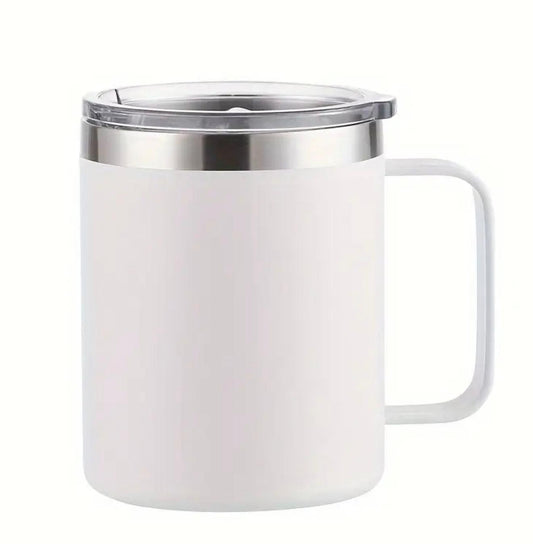 Personalized 304 Stainless Steel Thermal Mug with Lid & Handle – Hot & Cold Drinks